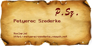 Petyerec Szederke névjegykártya